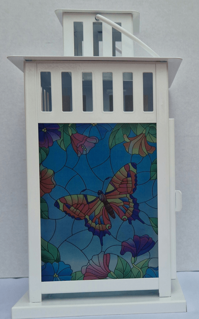 Butterfly Stained Glass Effect Lantern
