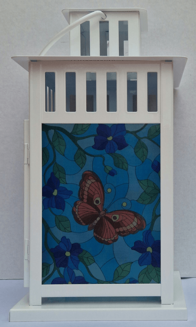 Butterfly Stained Glass Effect Lantern