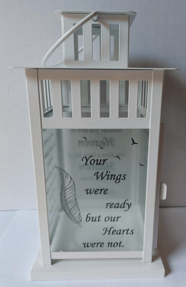Feather Themed Memorial Lantern
