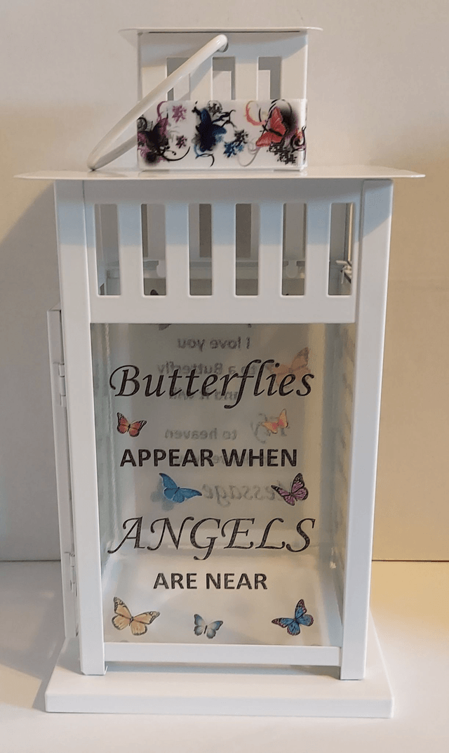 Butterfly Themed Memorial Lantern
