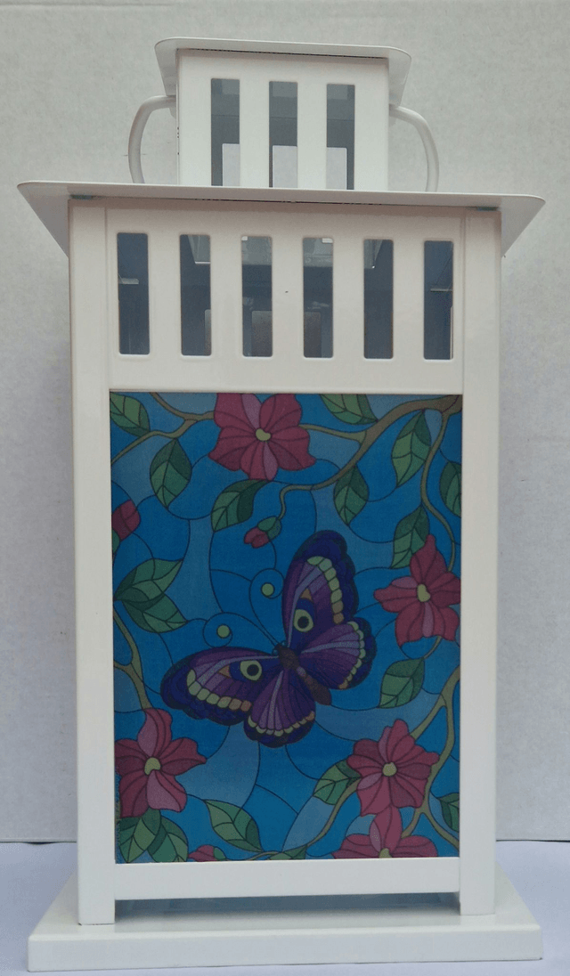 Butterfly Stained Glass Effect Lantern