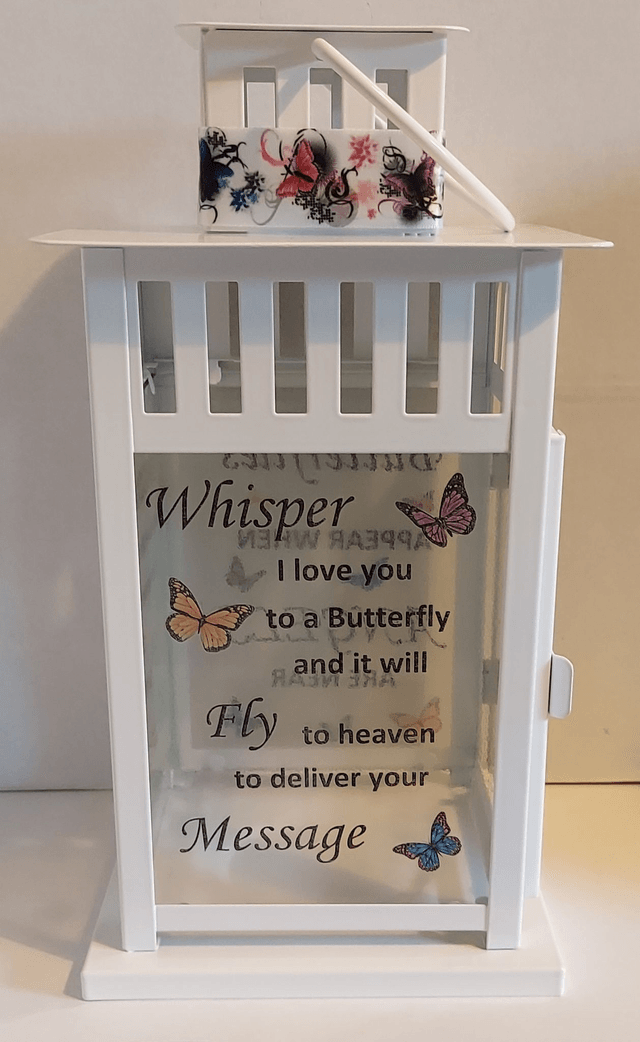 Butterfly Themed Memorial Lantern