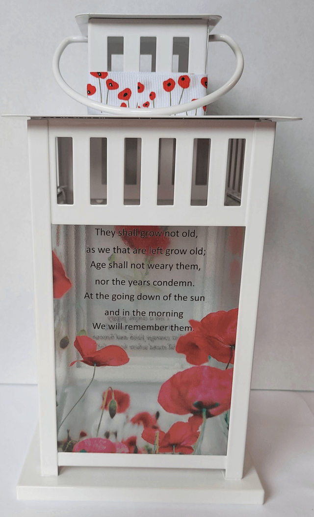 Lest we Forget Poppies Lantern
